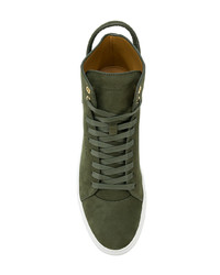 olivgrüne hohe Sneakers aus Leder von Buscemi