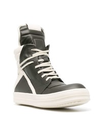 olivgrüne hohe Sneakers aus Leder von Rick Owens