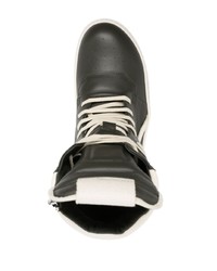 olivgrüne hohe Sneakers aus Leder von Rick Owens