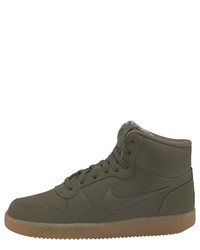 olivgrüne hohe Sneakers aus Leder von Nike Sportswear