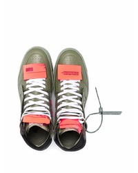 olivgrüne hohe Sneakers aus Leder von Off-White