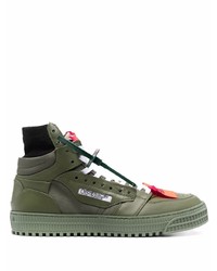 olivgrüne hohe Sneakers aus Leder von Off-White