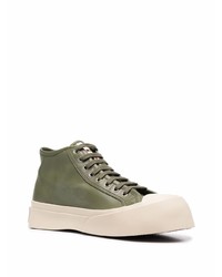 olivgrüne hohe Sneakers aus Leder von Marni