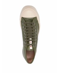 olivgrüne hohe Sneakers aus Leder von Marni