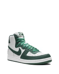 olivgrüne hohe Sneakers aus Leder von Nike