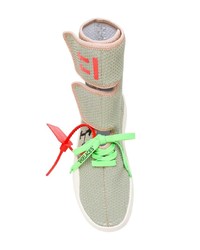 olivgrüne hohe Sneakers aus Segeltuch von Off-White