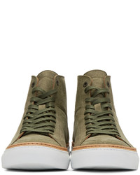 olivgrüne hohe Sneakers aus Segeltuch von No.288