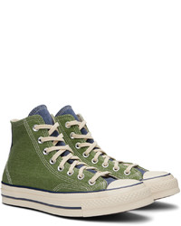 olivgrüne hohe Sneakers aus Segeltuch von Converse