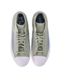 olivgrüne hohe Sneakers aus Segeltuch von Converse