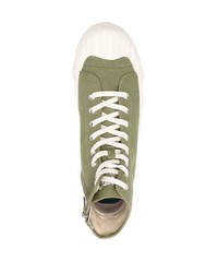 olivgrüne hohe Sneakers aus Segeltuch von Kenzo