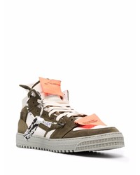 olivgrüne hohe Sneakers aus Wildleder von Off-White