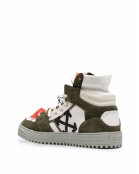 olivgrüne hohe Sneakers aus Wildleder von Off-White