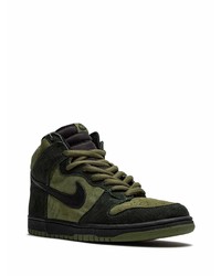 olivgrüne hohe Sneakers aus Wildleder von Nike