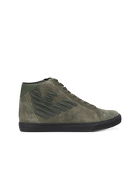 olivgrüne hohe Sneakers aus Wildleder von Ea7 Emporio Armani