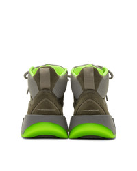 olivgrüne hohe Sneakers aus Wildleder von MM6 MAISON MARGIELA