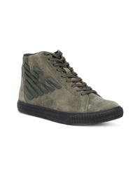 olivgrüne hohe Sneakers aus Wildleder von Ea7 Emporio Armani