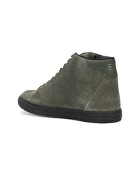 olivgrüne hohe Sneakers aus Wildleder von Ea7 Emporio Armani
