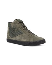 olivgrüne hohe Sneakers aus Wildleder von Ea7 Emporio Armani