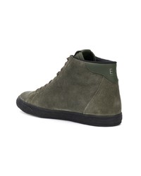 olivgrüne hohe Sneakers aus Wildleder von Ea7 Emporio Armani