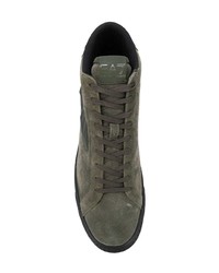 olivgrüne hohe Sneakers aus Wildleder von Ea7 Emporio Armani