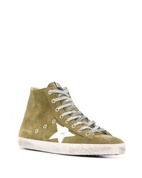 olivgrüne hohe Sneakers aus Wildleder von Golden Goose