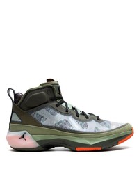 olivgrüne hohe Sneakers aus Wildleder von Jordan
