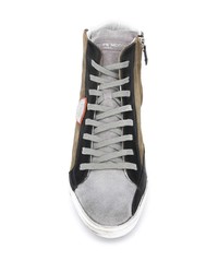 olivgrüne hohe Sneakers aus Wildleder von Philippe Model Paris