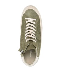 olivgrüne hohe Sneakers aus Wildleder von Philippe Model Paris