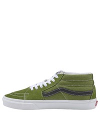 olivgrüne hohe Sneakers aus Wildleder von Vans