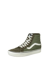 olivgrüne hohe Sneakers aus Wildleder von Vans