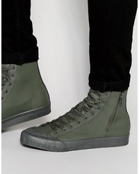 olivgrüne hohe Sneakers von Asos