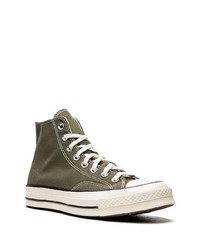 olivgrüne hohe Sneakers von Converse