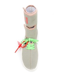 olivgrüne hohe Sneakers von Off-White