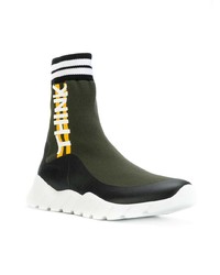 olivgrüne hohe Sneakers von Fendi