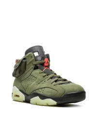 olivgrüne hohe Sneakers von Jordan