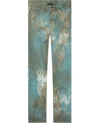 olivgrüne Mit Batikmuster Jeans von John Elliott