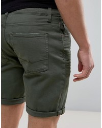 olivgrüne Jeansshorts von Asos