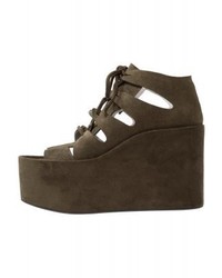 olivgrüne Keilsandaletten von Jeffrey Campbell
