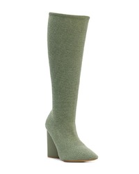 olivgrüne kniehohe Stiefel aus Leder von Yeezy