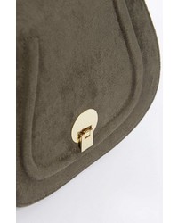 olivgrüne Leder Clutch von ORSAY