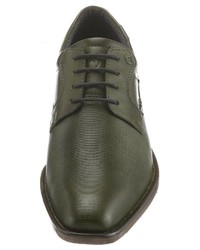 olivgrüne Leder Derby Schuhe von BRUNO BANANI