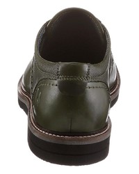 olivgrüne Leder Derby Schuhe von BRUNO BANANI