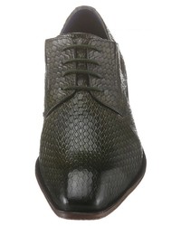 olivgrüne Leder Derby Schuhe von Bugatti