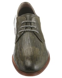 olivgrüne Leder Derby Schuhe von Daniel Hechter