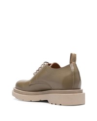 olivgrüne Leder Derby Schuhe von Buttero