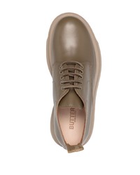 olivgrüne Leder Derby Schuhe von Buttero