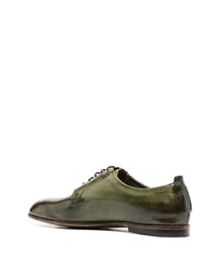 olivgrüne Leder Derby Schuhe von Silvano Sassetti