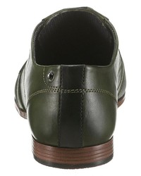 olivgrüne Leder Derby Schuhe von PETROLIO