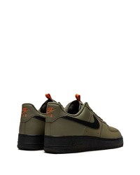 olivgrüne Leder niedrige Sneakers von Nike