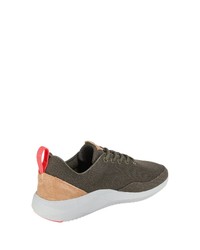 olivgrüne Leder niedrige Sneakers von Boxfresh